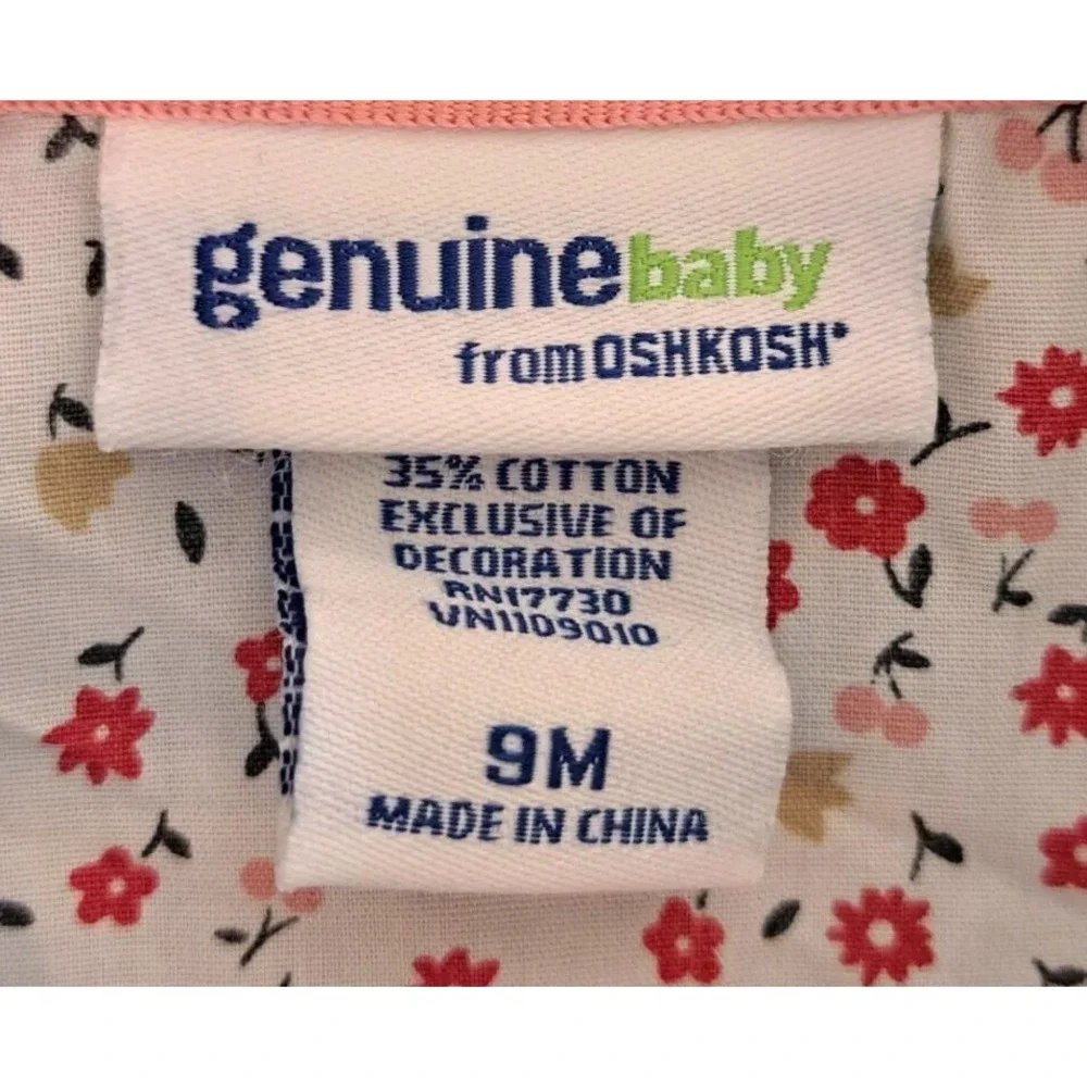Oshkosh Denim Jacket 9‎ Months Floral Lining Embroidered Buttons
